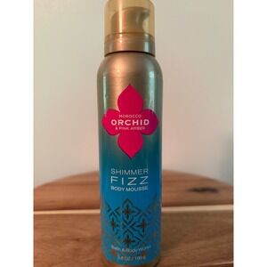 Bath and Body Works 3.5 oz Morocco Orchid Pink Amber Shimmer Fizz Body Mousse